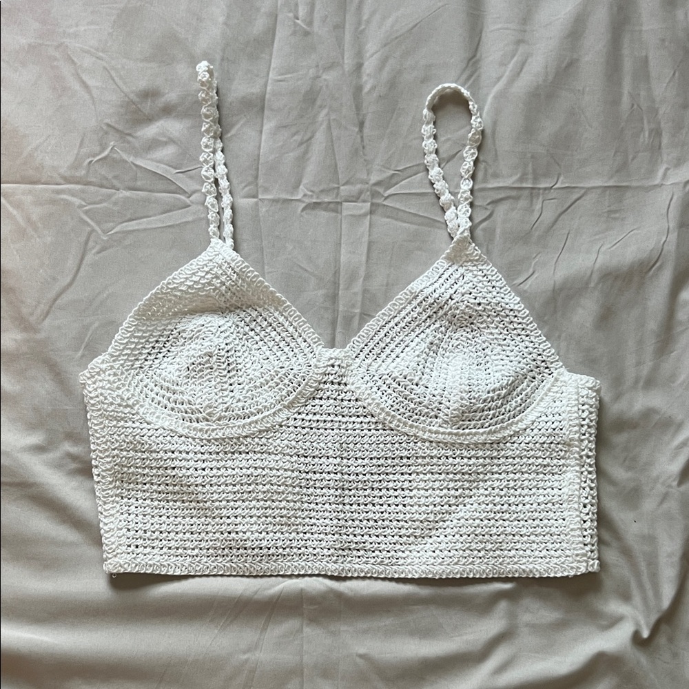 Zara Ivory Crochet Bralette